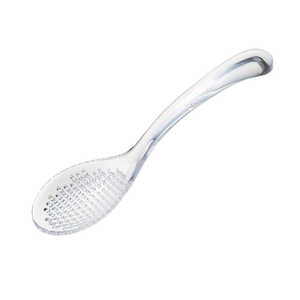 ヨシカワ すくいやすいクリアなレンゲ 穴あき 大 美味彩菜 クリア SJ3474