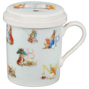 山加商店 ピーターラビット ティーメイト 茶こしつき マグカップ 約320ml 絵本シリーズ ブルー PR61112 山加商店 ピーターラビット ティーメイト 茶こしつき マグカップ 約320ml 絵本シリーズ ブルー PR61112