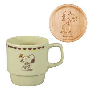 山加商店 PEANUTS (ピーナッツ) 「Vintage ヴィンテージ」 スヌーピー マグカップ 約340ml (木製コースター付) イエロー SN150111C 山加商店 PEANUTS (ピーナッツ) 「Vintage ヴィンテージ」 スヌーピー マグカップ 約340ml (木製コースター付) イエロー SN150111C