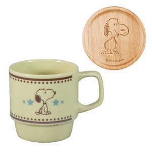 山加商店 PEANUTS (ピーナッツ) 「Vintage ヴィンテージ」 スヌーピー マグカップ 約340ml (木製コースター付) ブルー SN150211C 山加商店 PEANUTS (ピーナッツ) 「Vintage ヴィンテージ」 スヌーピー マグカップ 約340ml (木製コースター付) ブルー SN150211C