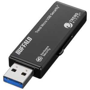 BUFFALO USBメモリｰ[8GB/USB3.0/スライド式]ウイルスチェックモデル RUF3-HSL8GTV ブラック