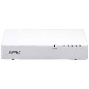 BUFFALO スイッチングハブ「5ポート・100/10Mbps・電源内蔵」プラスチック筐体 ホワイト LSW4-TX-5NP/WHD