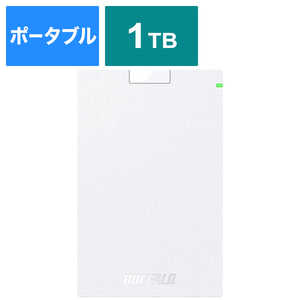 BUFFALO 外付けHDD ホワイト [ポｰタブル型 /1TB] HD-PCG1.0U3-BWA