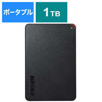 BUFFALO 外付けHDD USB-A接続 (Chrome/Mac/Windows11対応) ブラック [1TB /ポータブル型]  HD-PCFS1.0U3-BBA