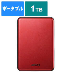 BUFFALO 外付けHDD レッド [ポータブル型 /1TB] HD-PUS1.0U3-RDD レッド [ポ?タブル型 /1TB]