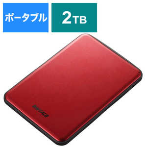 BUFFALO 外付けHDD レッド [ポータブル型 /2TB] HD-PUS2.0U3-RDD