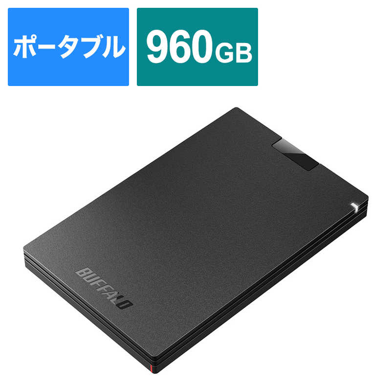 BUFFALO BUFFALO 外付けSSD ブラック [ポータブル型 /960GB] SSD-PGC960U3-BA SSD-PGC960U3-BA