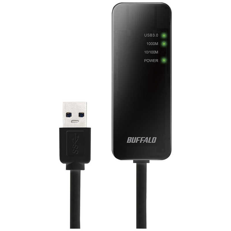BUFFALO BUFFALO [USB-A オス→メス LAN]3.0変換アダプタ ブラック LUA4-U3-AGTE-BK LUA4-U3-AGTE-BK