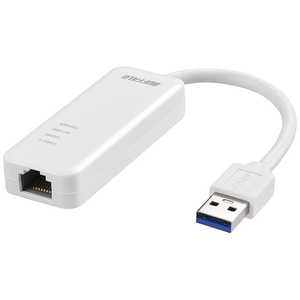 BUFFALO [USB-A オス→メス LAN]3.0変換アダプタ ホワイト LUA4-U3-AGTE-WH