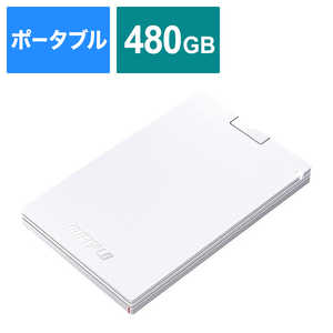 BUFFALO 外付けSSD ホワイト [ポｰタブル型 /480GB] SSD-PG480U3-WA 