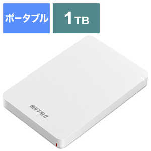 BUFFALO 外付けHDD ホワイト [ポータブル型 /1TB] HD-PGF1.0U3-WHA