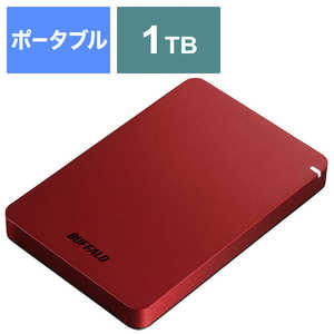 BUFFALO 外付けHDD レッド [ポータブル型 /1TB] HD-PGF1.0U3-RDA