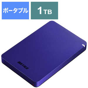BUFFALO 外付けHDD ブルー [ポータブル型 /1TB] HD-PGF1.0U3-BLA