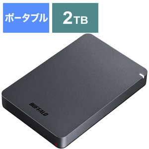 ＜コジマ＞ BUFFALO 外付けHDD ブラック [ポータブル型 /2TB] ブラック HDPGF2.0U3BBKA