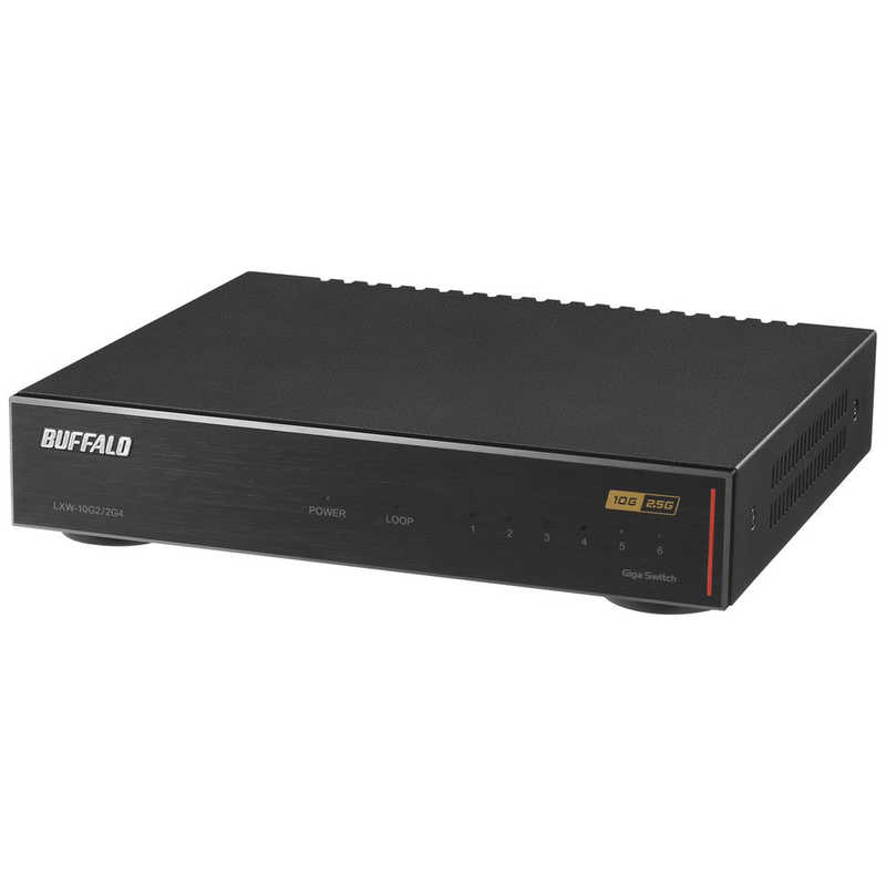 BUFFALO BUFFALO 10GbE 2ポート 2.5GbE 4ポート スイッチングHub LXW-10G2/2G4 ブラック LXW-10G2/2G4 ブラック