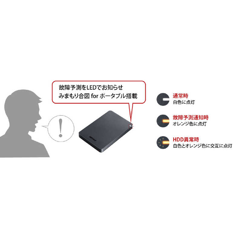 BUFFALO BUFFALO USB3.1(Gen.1)対応 耐衝撃ポータブルHDD 5TB[ポータブル型/5TB] HD-PGF5.0U3-GBKA ブラック HD-PGF5.0U3-GBKA ブラック