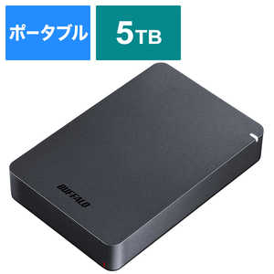 BUFFALO USB3.1(Gen.1)対応 耐衝撃ポｰタブルHDD 5TB[ポｰタブル型/5TB] HD-PGF5.0U3-GBKA ブラック