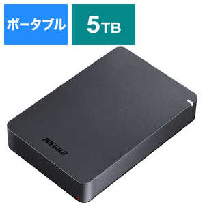 ＜コジマ＞ BUFFALO USB3.1(Gen.1)対応 耐衝撃ポータブルHDD 5TB[ポータブル型/5TB] ブラック HDPGF5.0U3GBKA