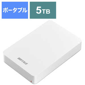BUFFALO USB3.1(Gen.1)対応 耐衝撃ポｰタブルHDD 5TB[ポｰタブル型/5TB] HD-PGF5.0U3-GWHA ホワイト