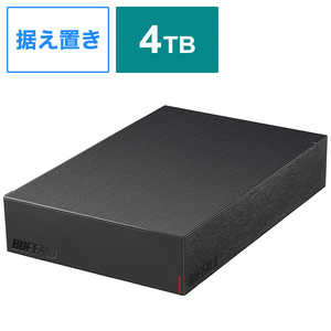 BUFFALO 外付けHDD(テレビ･レコｰダｰ使用可) [据え置き型/4TB] HD-LE4U3-BA ブラック