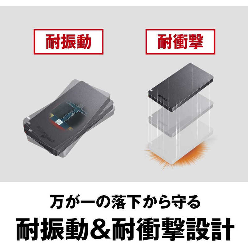 BUFFALO BUFFALO 外付けSSD パソコン用 [ポータブル型 /480GB] SSD-PGM480U3-B ブラック SSD-PGM480U3-B ブラック