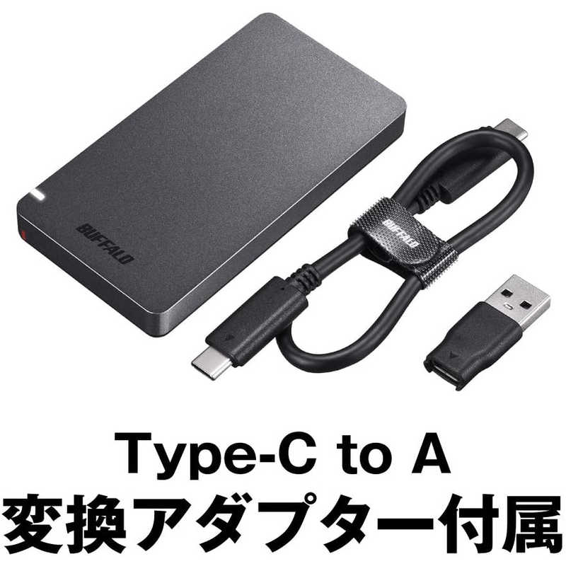 BUFFALO BUFFALO 外付けSSD パソコン用 [ポータブル型 /480GB] SSD-PGM480U3-B ブラック SSD-PGM480U3-B ブラック