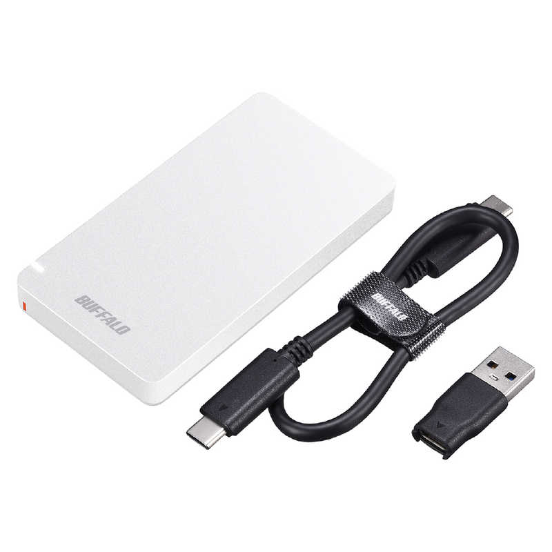 BUFFALO BUFFALO 【アウトレット】外付けSSD パソコン用 [ポータブル型 /480GB] SSD-PGM480U3-W ホワイト SSD-PGM480U3-W ホワイト