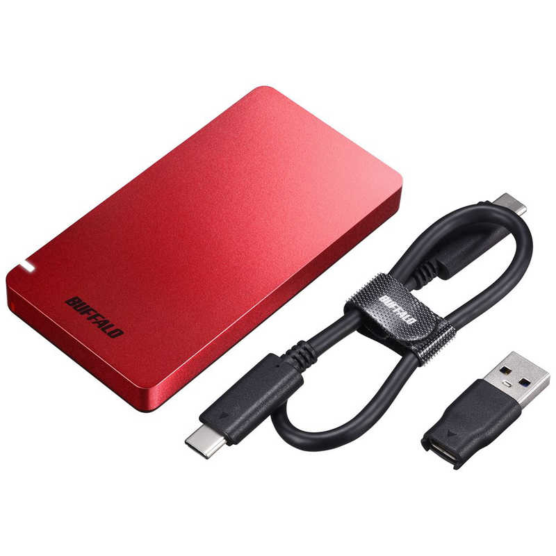 BUFFALO BUFFALO 【アウトレット】外付けSSD パソコン用 [ポータブル型 /480GB] SSD-PGM480U3-R レッド SSD-PGM480U3-R レッド