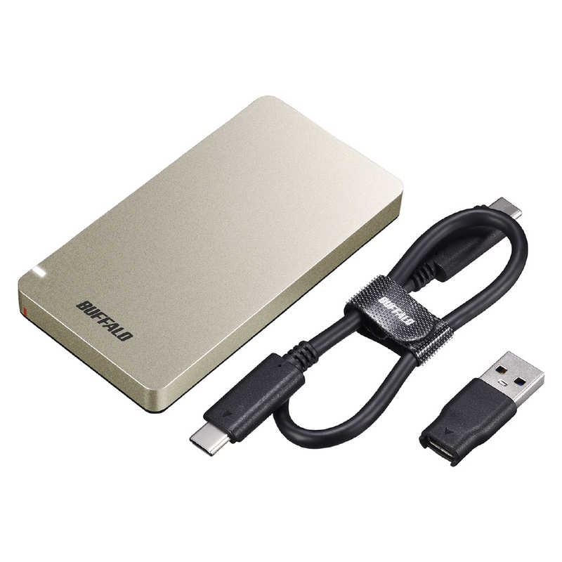 BUFFALO BUFFALO 【アウトレット】外付けSSD パソコン用 [ポータブル型 /480GB] SSD-PGM480U3-G ゴ－ルド SSD-PGM480U3-G ゴ－ルド