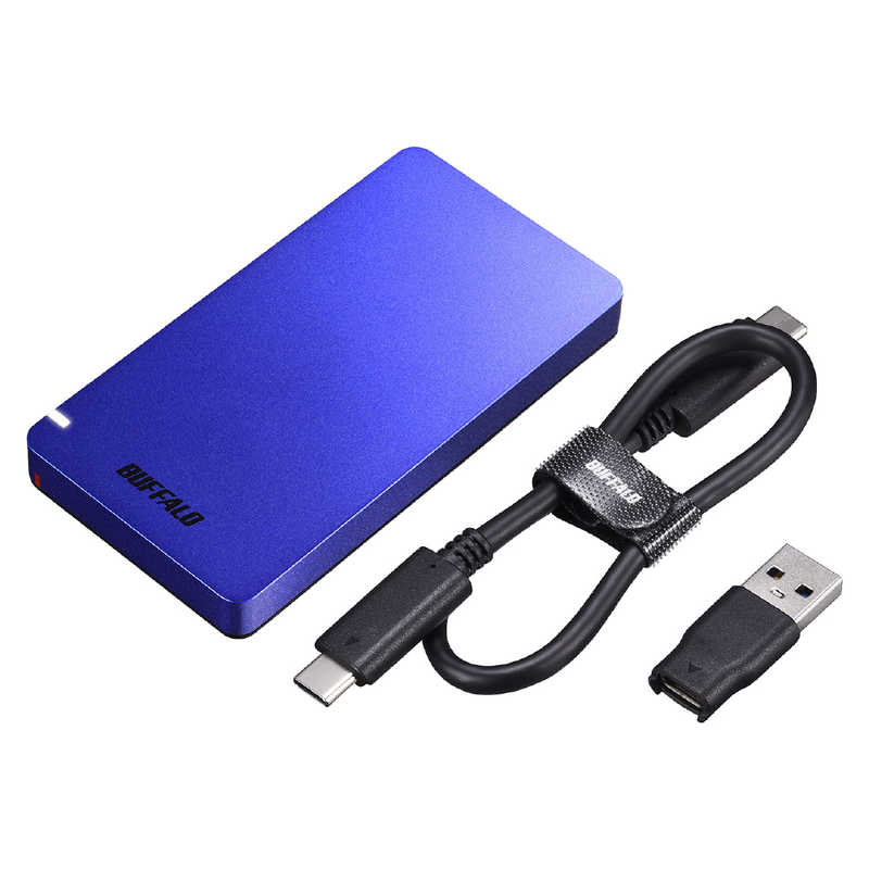 BUFFALO BUFFALO USB3.1(Gen2)ﾎﾟｰﾀﾌﾞﾙSSD 480GB ﾌﾞﾙｰ　ﾌﾞﾙｰ SSD-PGM480U3-L ブル－ SSD-PGM480U3-L ブル－