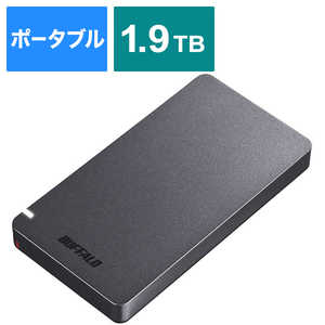 BUFFALO 外付けSSD 1.9TB パソコン用 [ポｰタブル型] SSD-PGM1.9U3-B ブラック