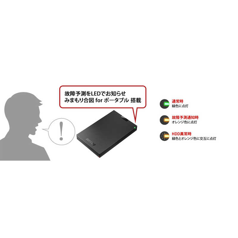 BUFFALO BUFFALO 外付けHDD パソコン用[ポータブル型/1TB] HD-PGAC1U3-BA ブラック HD-PGAC1U3-BA ブラック