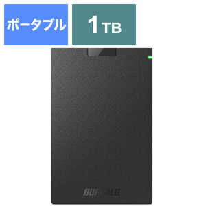 ＜コジマ＞ BUFFALO 外付けHDD パソコン用[ポータブル型/1TB] ブラック HDPGAC1U3BA