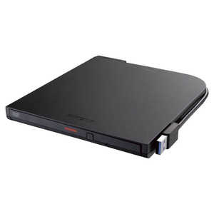 BUFFALO DVDドライブ 外付け 光学式 DVD CD ポータブル Mac/Win DVD-ROM読込専用 ブラック DVSM-PTR8U3-BKA