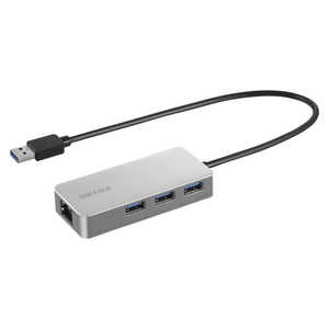BUFFALO [USB-A オス→メス LAN / USB-Ax3] 変換アダプタ シルバｰ LUD-U3-AGHSV