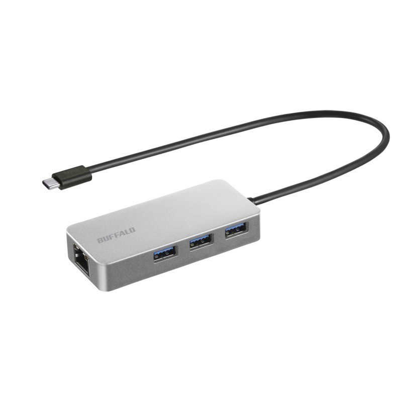 BUFFALO BUFFALO [USB-C オス→メス LAN / USB-Ax3] 変換アダプタ シルバー LUD-U3-CGHSV LUD-U3-CGHSV