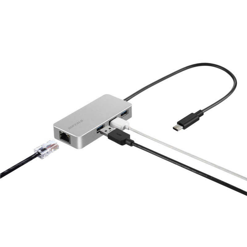 BUFFALO BUFFALO [USB-C オス→メス LAN / USB-Ax3] 変換アダプタ シルバー LUD-U3-CGHSV LUD-U3-CGHSV