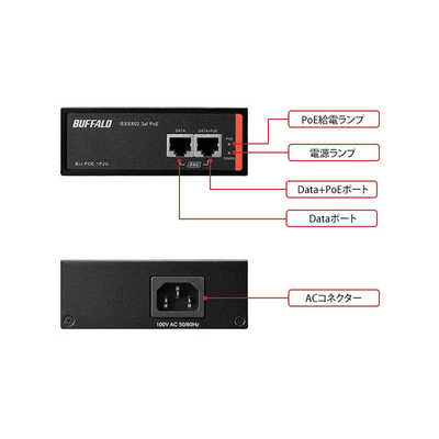 【新品】高速2.5G/BUFFALO BIJ-POE-1P2GH インジェクター BIJ-POE-1P2GH : スイッチ | バッファロー