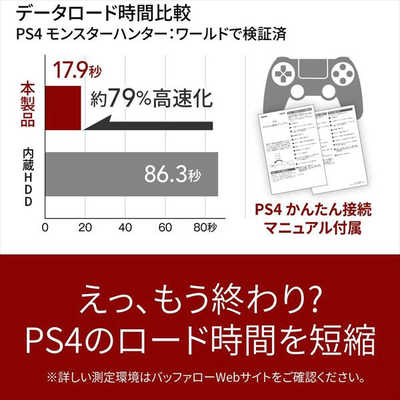 BUFFALO 外付けSSD ポータブル 1.0TB スティック型 PS4対応 テレビ録画 