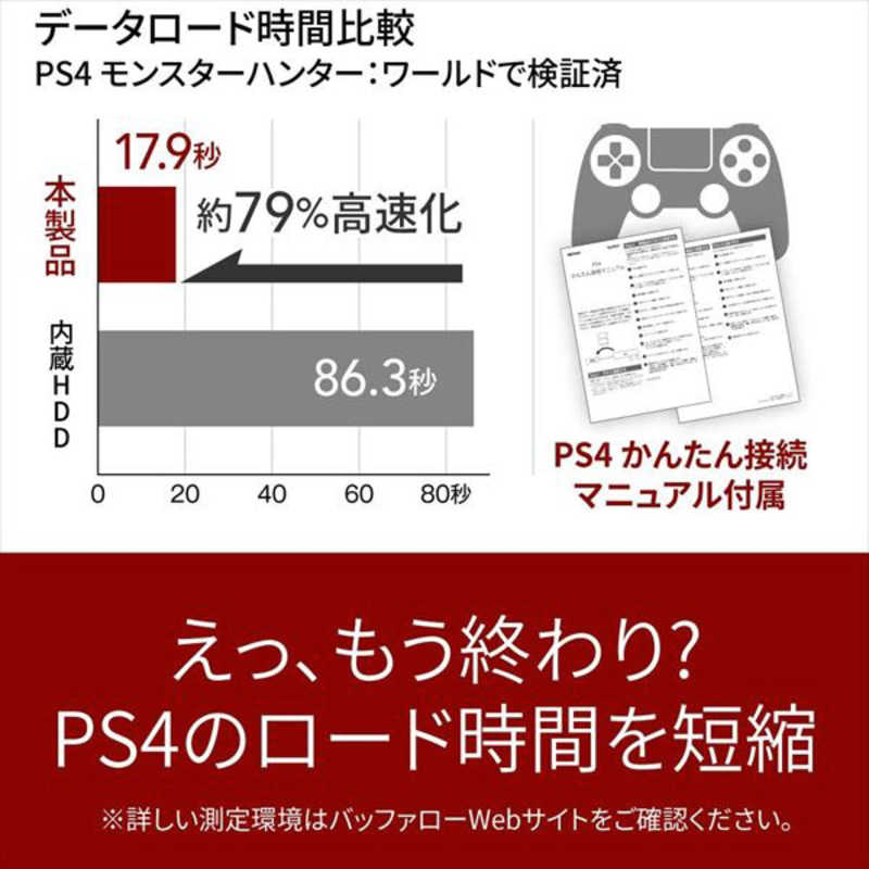 BUFFALO BUFFALO 外付けSSD ポータブル 500GB スティック型 PS4対応 テレビ録画対応 SSD-PUT500U3-BKA SSD-PUT500U3-BKA