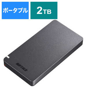 BUFFALO SSD-PGM2.0U3-BC 外付けSSD USB-C＋USB-A接続 (PS対応) ブラック [2TB /ポータブル型] SSD-PGM2.0U3-BC