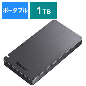 BUFFALO 【アウトレット】SSD-PGM1.0U3-BC 外付けSSD USB-C＋USB-A接続 (PS対応) ブラック [1TB /ポータブル型] SSD-PGM1.0U3-BC