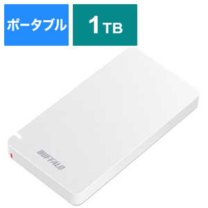 BUFFALO 【アウトレット】SSD-PGM1.0U3-WC 外付けSSD USB-C＋USB-A接続 (PS対応) ホワイト [1TB /ポータブル型] SSD-PGM1.0U3-WC