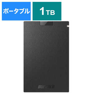 BUFFALO 外付けSSD USB-A接続 ブラック [ポータブル型 /1TB] ブラック SSDPG1.0U3BC
