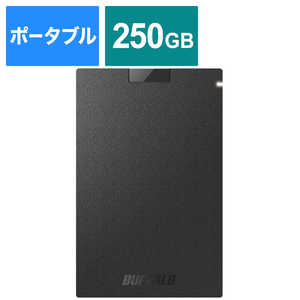 BUFFALO 外付けSSD USB-A接続 ブラック [ポータブル型 /250GB] ブラック SSDPG250U3BC