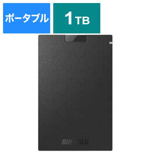 BUFFALO SSD-PGC1.0U3-BC 外付けSSD USB-C＋USB-A接続 (PS対応) ブラック [1TB /ポータブル型]