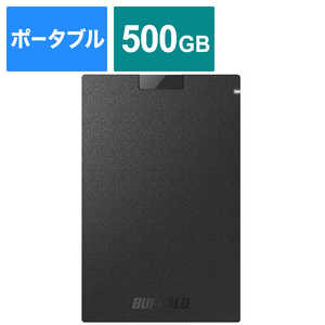 BUFFALO SSD-PGC500U3-BC 外付けSSD USB-C＋USB-A接続 (PS対応) ブラック [500GB /ポータブル型] SSD-PGC500U3-BC