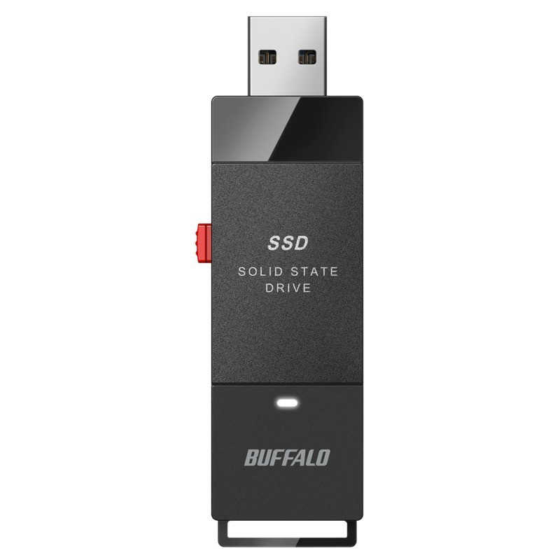 蔵 ブラック BUFFALO 外付けSSD SSD-PG500U3-BC 500GB