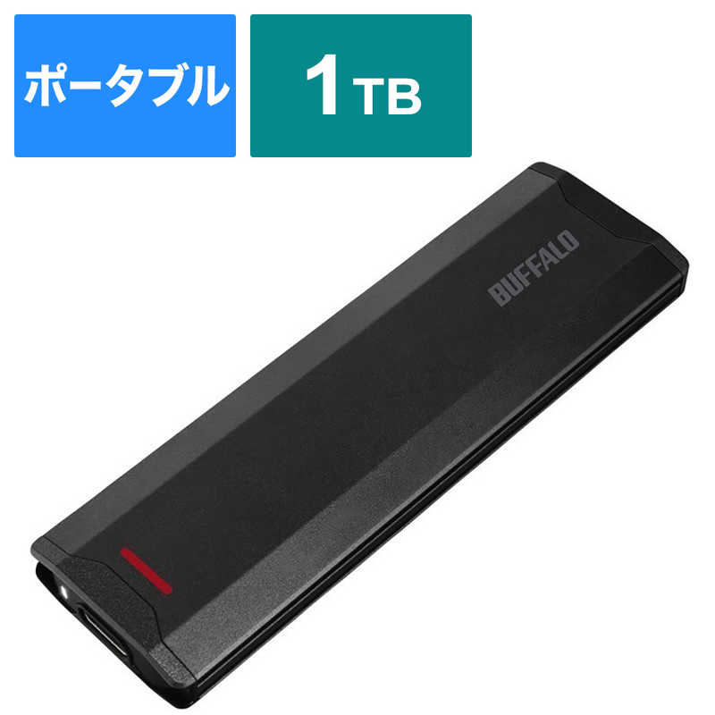 BUFFALO BUFFALO 【アウトレット】SSD-PH1.0U3-BC 外付けSSD USB-C＋USB-A接続 (PS対応) ブラック [1TB /ポータブル型] SSD-PH1.0U3-BC SSD-PH1.0U3-BC