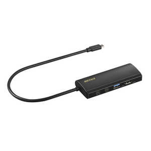 BUFFALO ドッキングステーション ブラック ［USB-C オス→メス HDMI / LAN / USB-A / USB-Cｘ2］ USB PD対応 100W  LUD-U3-CGHDBK